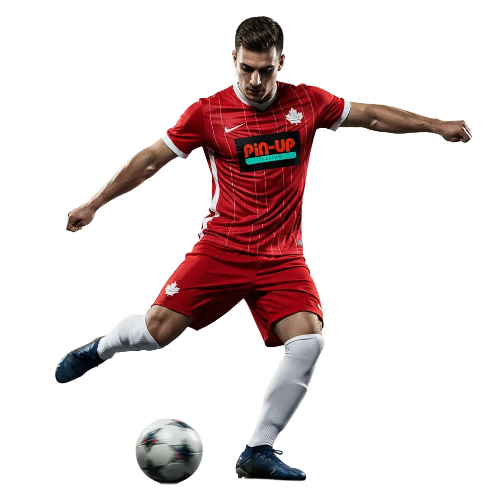 Pin-Up Football Betting Canada: smartphone showing live odds, in-play markets, and C$7,500 + 250 FS welcome offer.